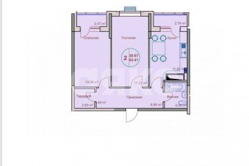 Фото №3: 2-комнатная квартира 63 м² - Горячий Ключ, с. коттеджный посёлок Царское, ул. Владимирская, 20