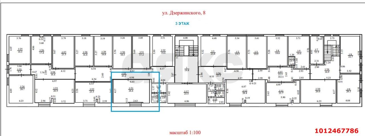 Фото №10: Офисное помещение <span class="whitespace-nowrap">26 м²</span>, <span class="whitespace-nowrap">3/3 эт.</span> - Краснодар, мкр. Западный внутригородской округ, ул. имени Дзержинского, 14