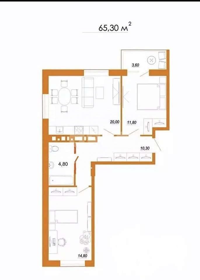 Фото №19: 3-комнатная квартира 65 м² - Ростов-на-Дону, жилой комплекс Екатерининский, ул. Магнитогорская, 1А