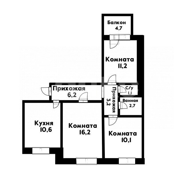 Фото №23: 3-комнатная квартира 66 м² - Геленджик, Парус, 12