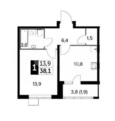 Фото №30: 1-комнатная квартира 40 м² - Люберцы, жилой комплекс 1-й Лермонтовский, ул. Рождественская, 10