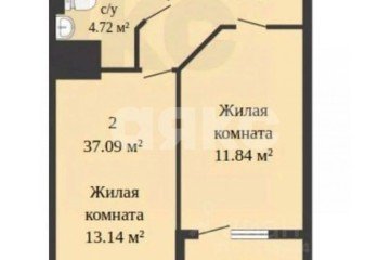 Фото №1: 1-комнатная квартира 37 м² - Ростов-на-Дону, р. Пролетарский, ул. Рыльского