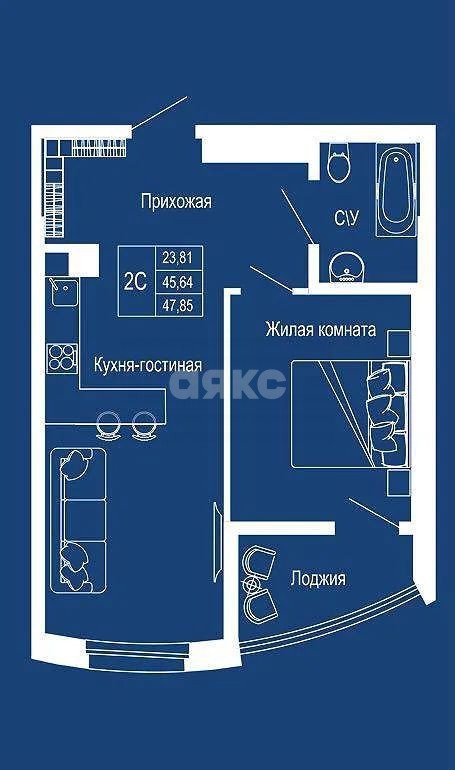Фото №1: 2-комнатная квартира 46 м² - Ростов-на-Дону, жилой комплекс Донская Слобода, 