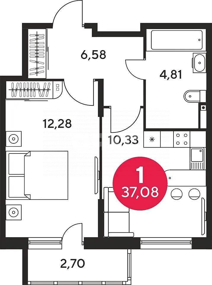 Фото №1: 1-комнатная квартира 36 м² - Ростов-на-Дону, Левенцовский, ул. Малиновского, 33Б