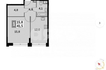 Фото №1: 1-комнатная квартира 41 м² - Москва, мкр. жилой комплекс Сидней Сити, ул. Шелепихинская набережная, 40к3