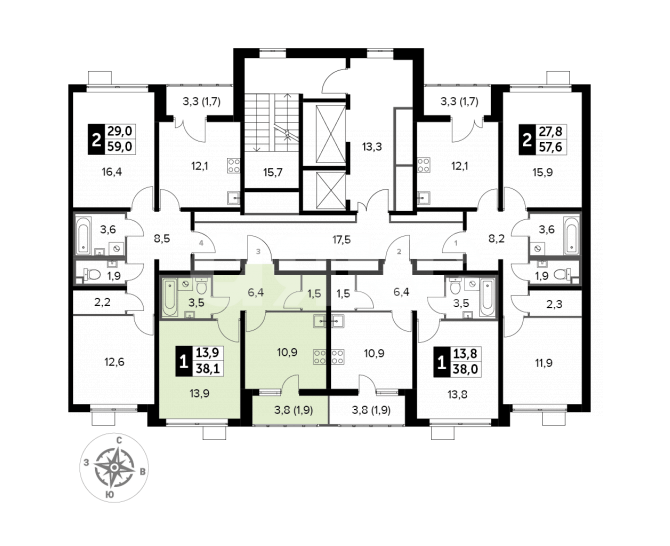 Фото №9: 1-комнатная квартира 40 м² - Люберцы, ЖК 1-й Лермонтовский, ул. Рождественская, 12