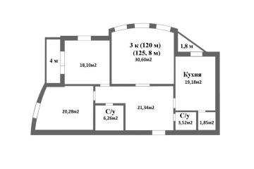 Фото №2: 3-комнатная квартира 121 м² - Краснодар, мкр. Центральный, ул. Постовая, 23