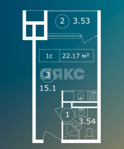 Фото №13: Студия 22 м² - Коктебель, жилой комплекс СкайСоул Резорт, ул. Арматлукская, 2