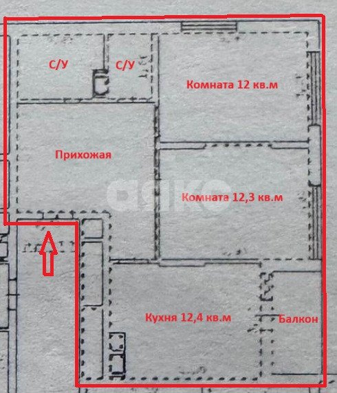 Фото №12: 2-комнатная квартира 57 м² - Молодёжное, жилой комплекс Солнечный Парк, ул. Парковая, 2