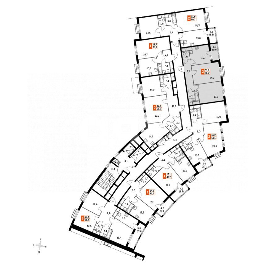 Фото №48: 2-комнатная квартира 60 м² - Развилка, жилой комплекс Римский, пр-д Римский, 13