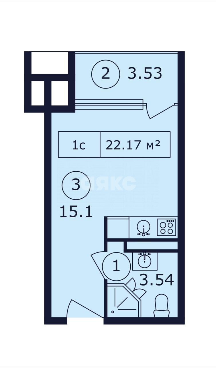 Фото №1: Студия 22 м² - Коктебель, жилой комплекс СкайСоул Резорт, ул. Арматлукская, 2