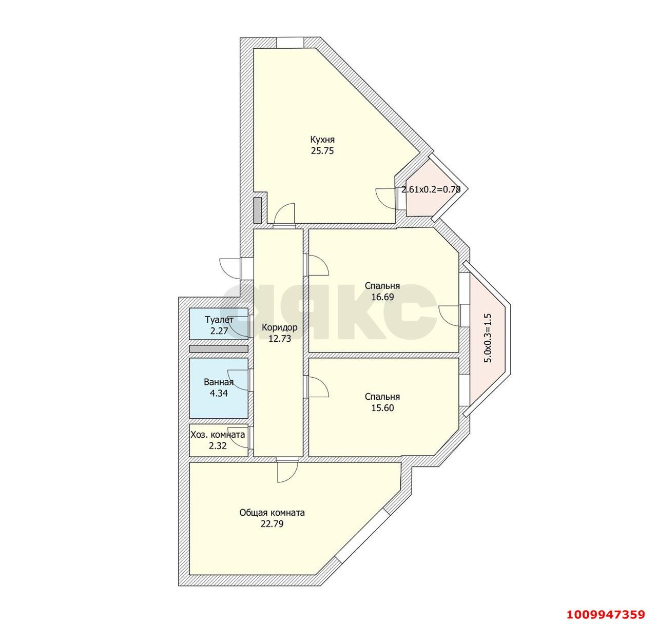 Фото №12: 3-комнатная квартира 105 м² - Краснодар, Центральный, ул. Леваневского, 187