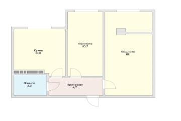 Фото №2: 2-комнатная квартира 47 м² - Яблоновский, ул. Тургеневское Шоссе, 1Гк3