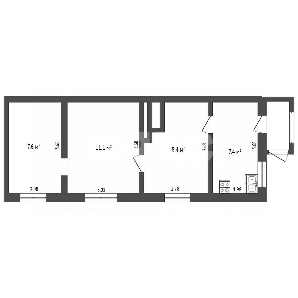 Фото №9: 3-комнатная квартира 50 м² - Октябрьский, ул. Пионерская