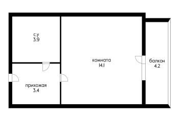 Фото №2: Студия 22 м² - Новая Адыгея, мкр. жилой комплекс Мега, ул. Бжегокайская, 90/2к12
