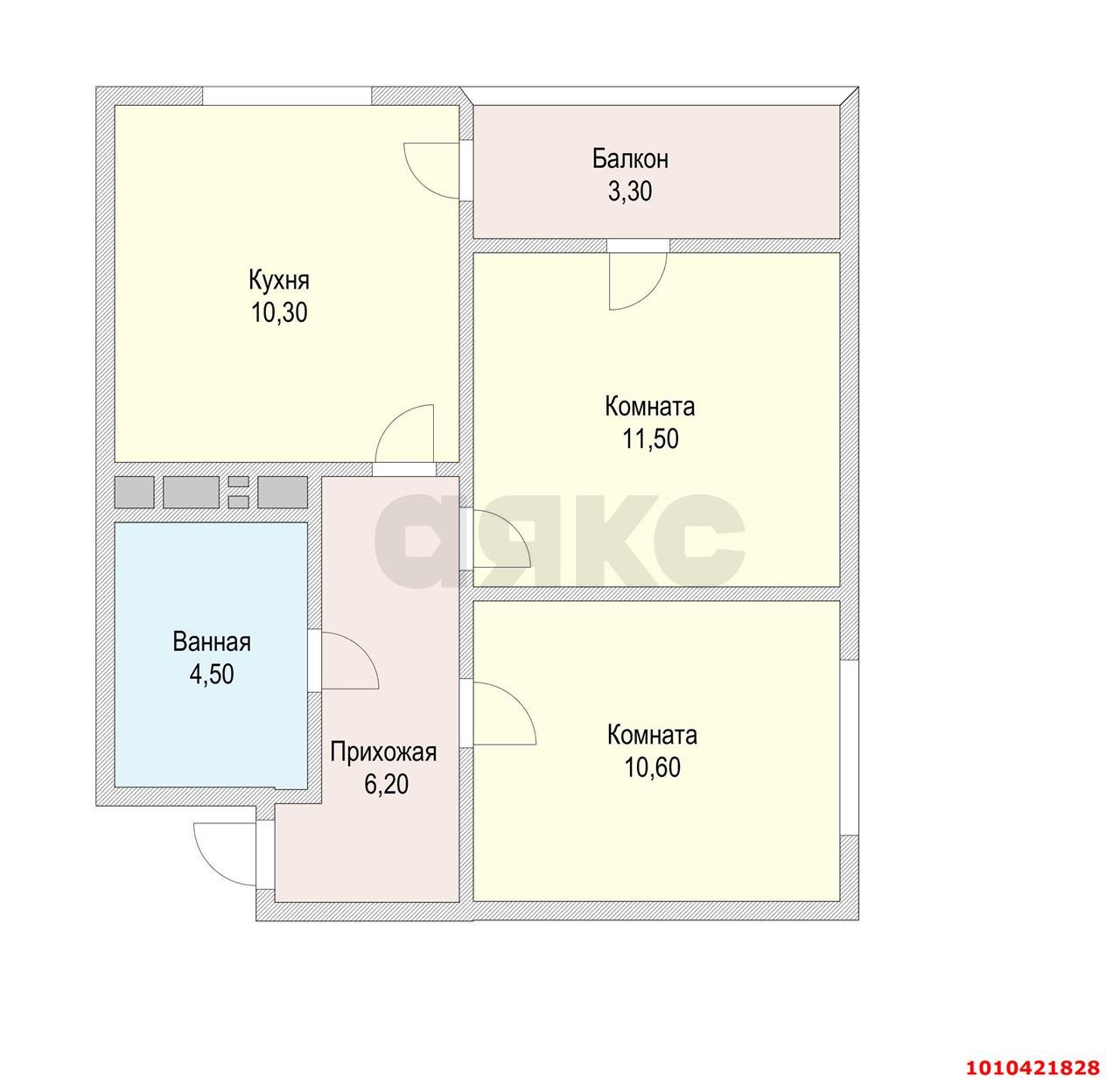 Фото №2: 2-комнатная квартира 48 м² - Краснодар, жилой комплекс Самолёт, ул. Западный Обход, 39/2