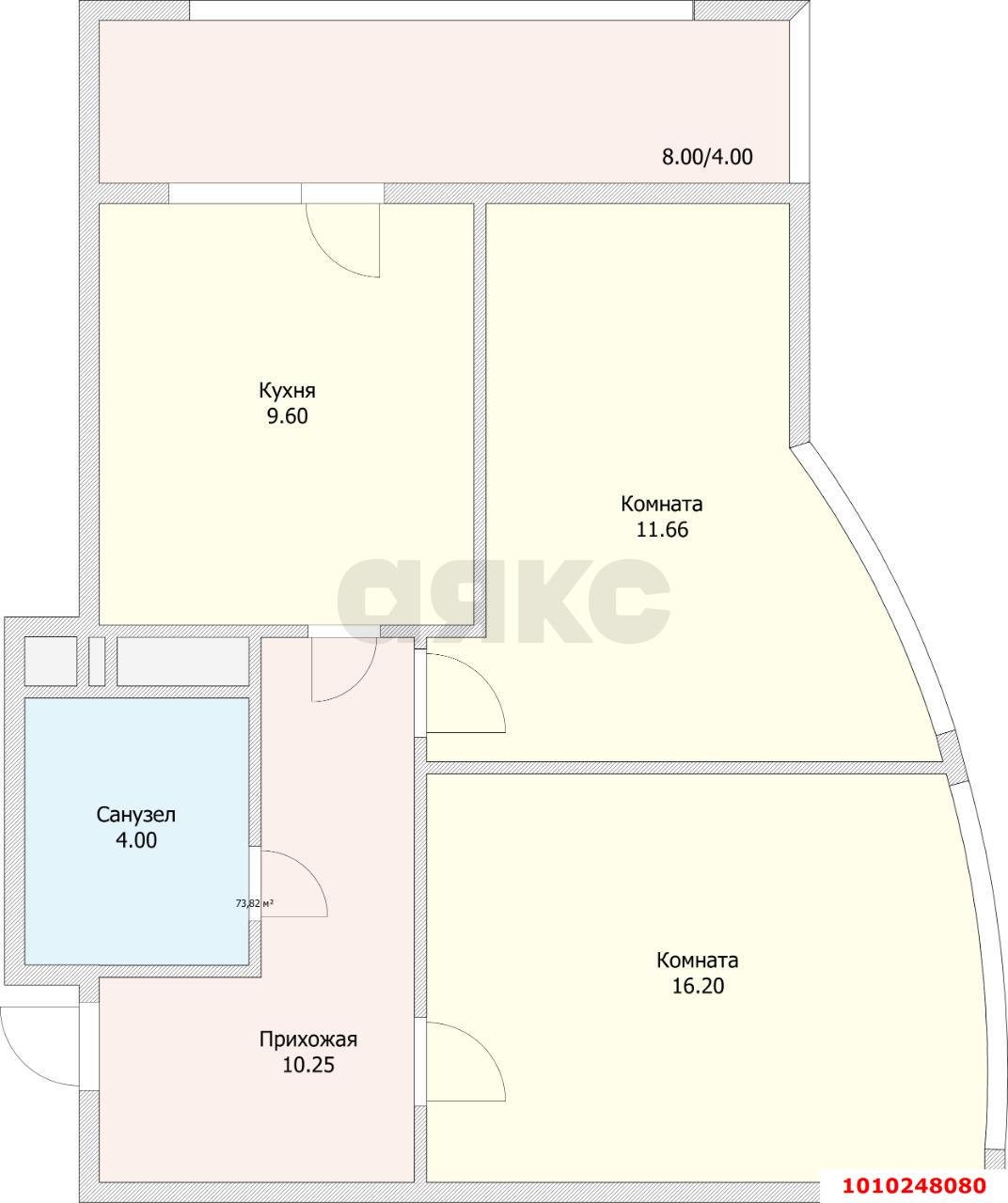 Фото №8: 2-комнатная квартира 52 м² - Краснодар, жилой комплекс Времена года, ул. Евгении Жигуленко, 4
