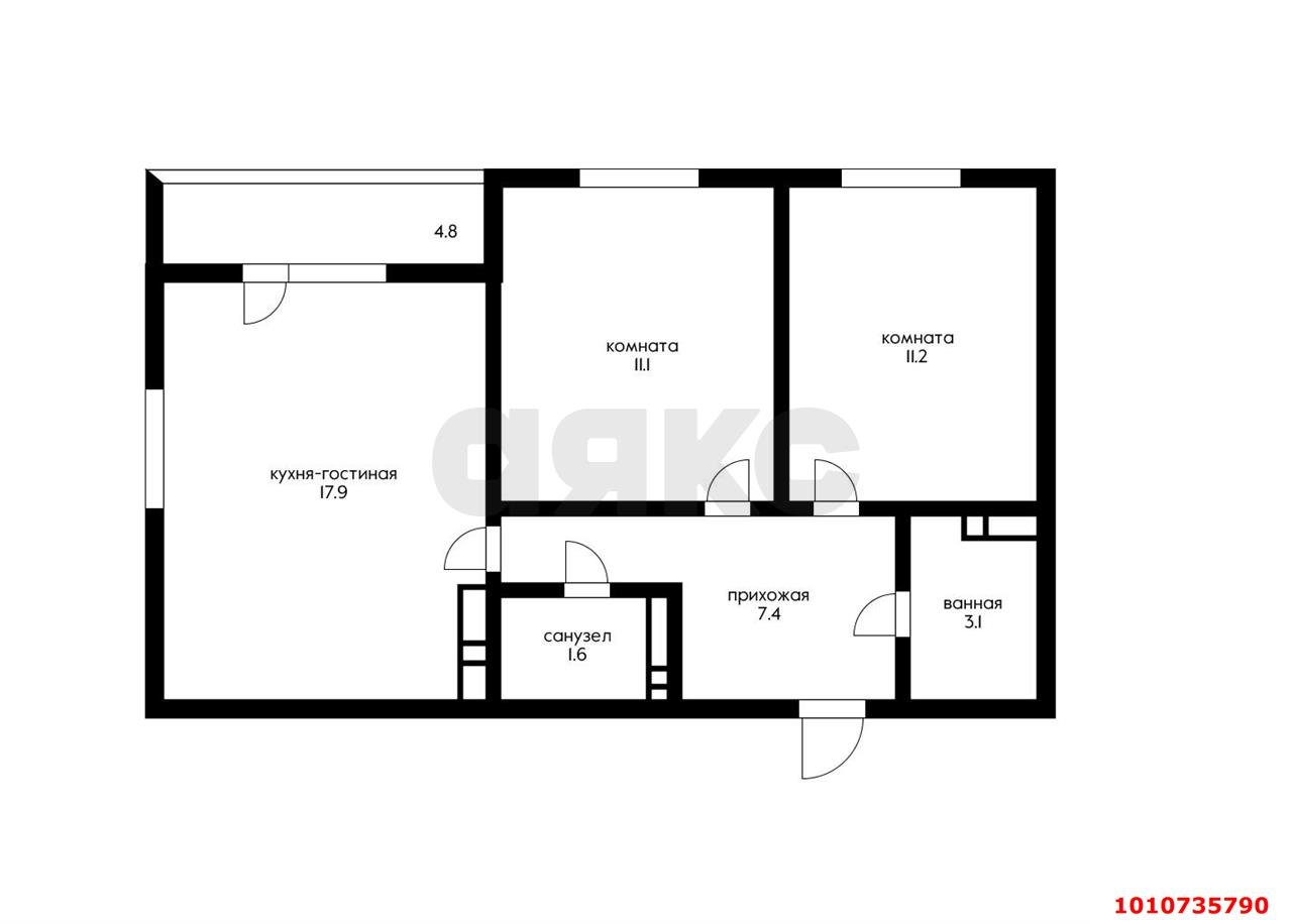 Фото №1: 2-комнатная квартира 57 м² - Краснодар, жилой комплекс Ракурс, ул. имени Героя Ростовского, 8к2
