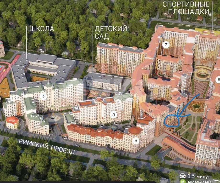 Фото №8: 2-комнатная квартира 48 м² - Развилка, жилой комплекс Римский, пр-д Римский, 13