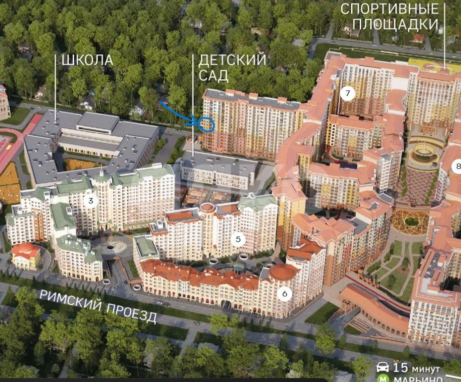 Фото №13: 2-комнатная квартира 59 м² - Развилка, жилой комплекс Римский, пр-д Римский, 13