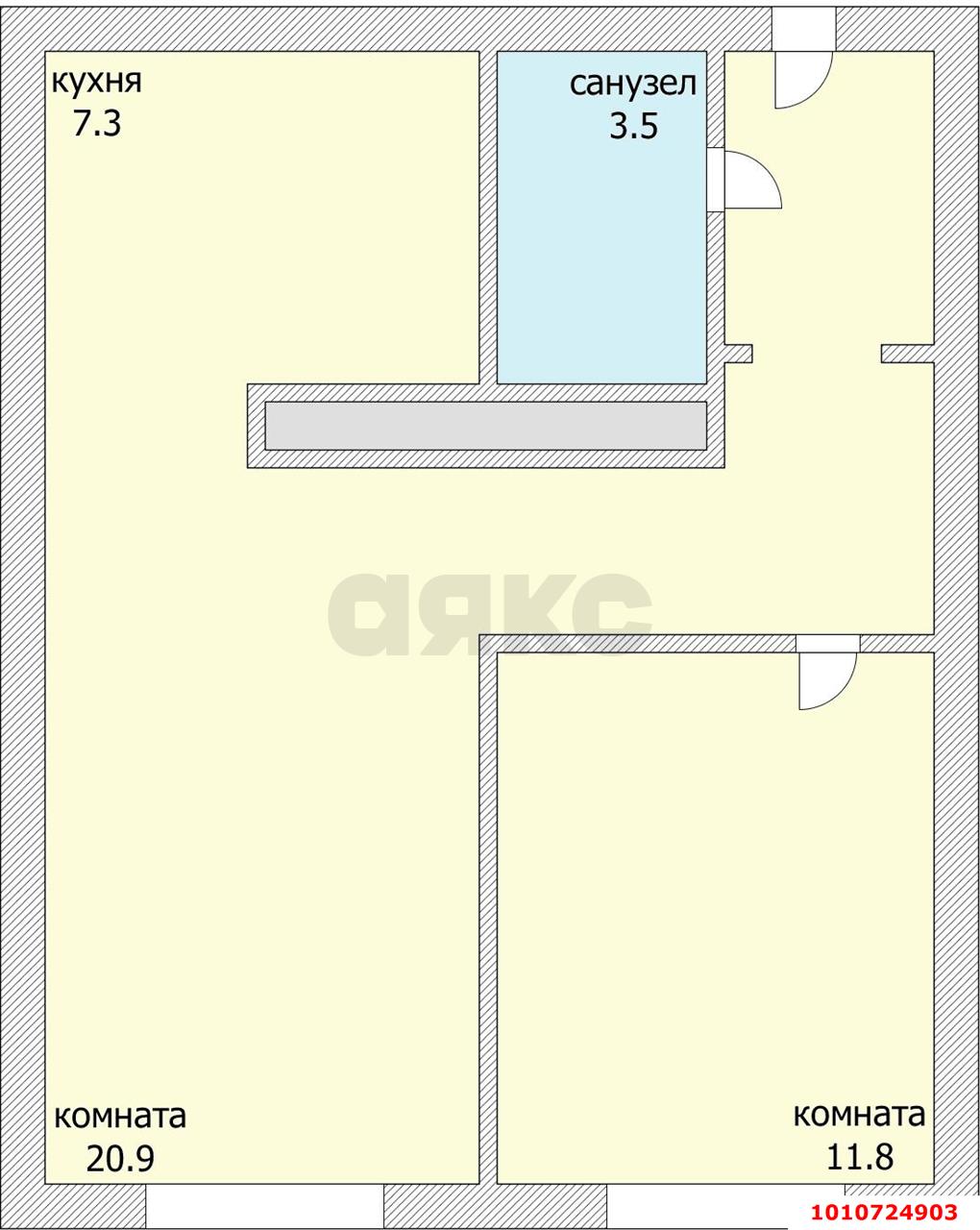 Фото №9: 2-комнатная квартира 46 м² - Краснодар, жилой комплекс Гранд Пэлэс, ул. Уральская, 75/6