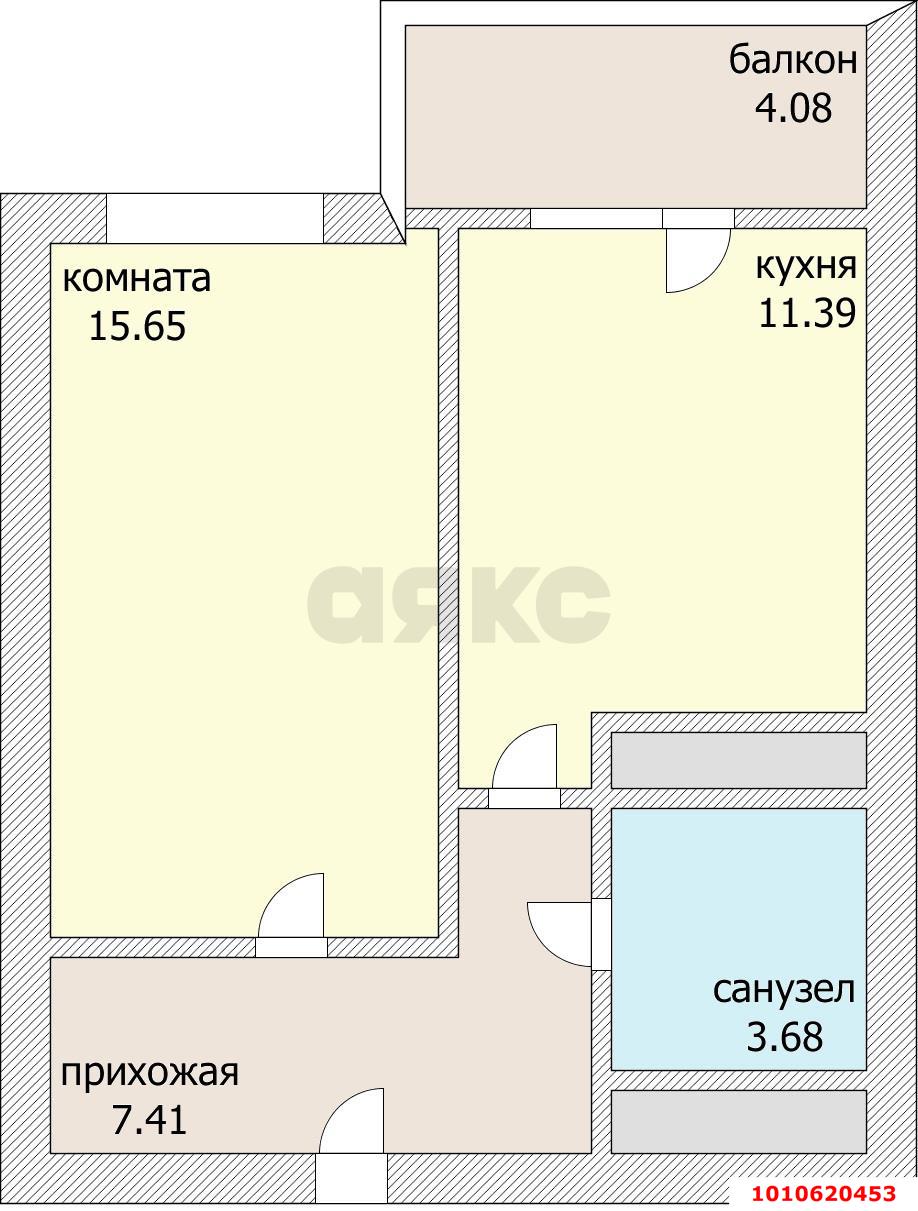 Фото №5: 1-комнатная квартира 39 м² - Краснодар, Пашковский, ул. Бородинская, 156/2