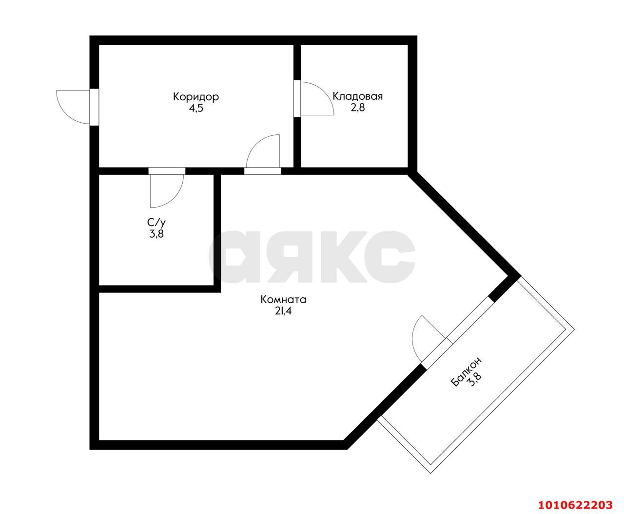 Фото №1: Студия 36 м² - Краснодар, Молодёжный, ул. Дубравная, 1