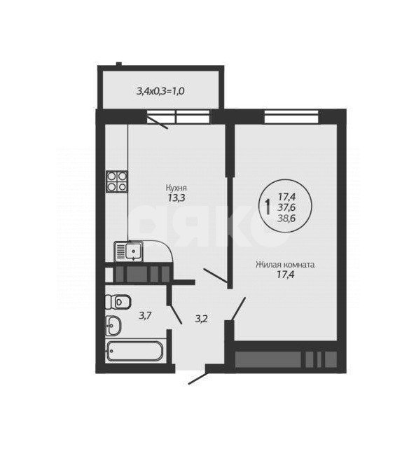 Фото №15: 1-комнатная квартира 38 м² - Темрюк, ул. Анджиевского, 36