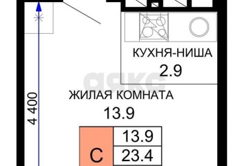 Фото №5: Студия 24 м² - Краснодар, мкр. жилой комплекс Дыхание, ул. Лётчика Позднякова, 2к6