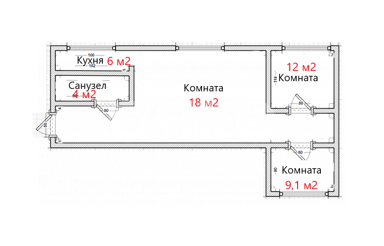 Фото №34: 3-комнатная квартира 53 м² - Темрюк, ул. Ленина, 176