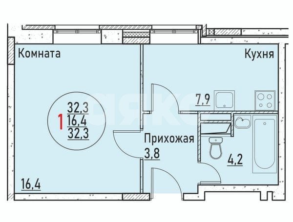 Фото №7: 1-комнатная квартира 32 м² - Раменское, жилой комплекс Берёзовая Роща, ул. Берёзовая Роща, 5
