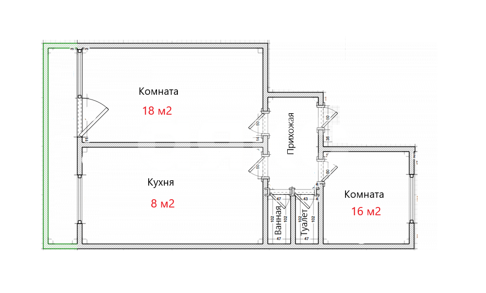 Фото №33: 2-комнатная квартира 47 м² - Темрюк, ул. Октябрьская, 79