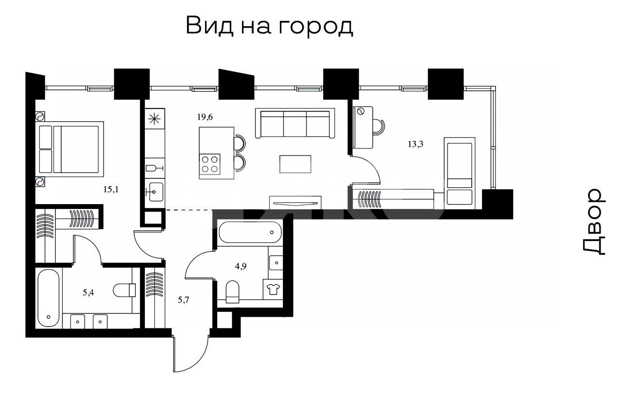 Фото №1: 2-комнатная квартира 64 м² - Москва, Аэропорт, 