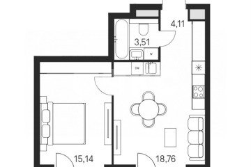 Фото №1: 1-комнатная квартира 41 м² - Москва, мкр. жилой комплекс Моментс, пр-д 3-й Красногорский, 5
