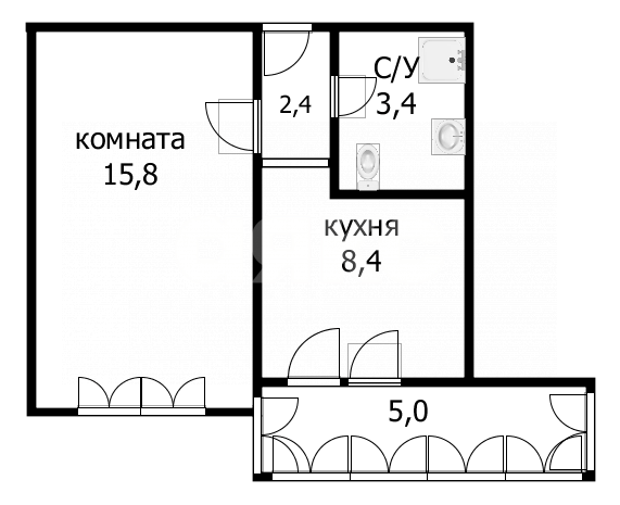 Фото №12: Апартаменты 35 м² - Анапа, пр-кт Пионерский, 100Вк2