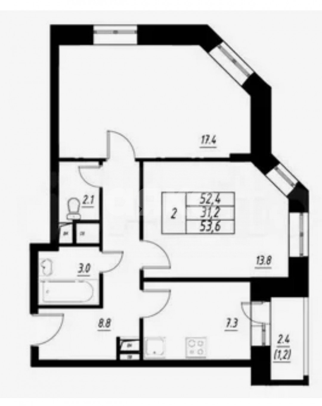 Фото №9: 2-комнатная квартира 53 м² - Раменское, жилой комплекс Берёзовая Роща, ул. Берёзовая Роща, 14