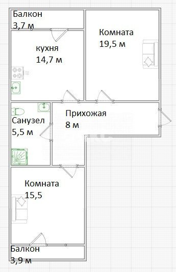 Фото №39: 2-комнатная квартира 63 м² - Геленджик, ул. Гоголя, 11Бк2