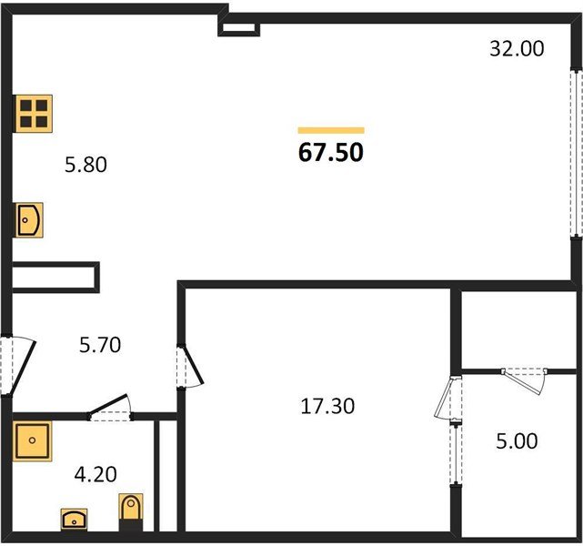 Фото №1: 1-комнатная квартира 67 м² - Краснодар, жилой комплекс Девелопмент Плаза, ул. имени 40-летия Победы, 33Г