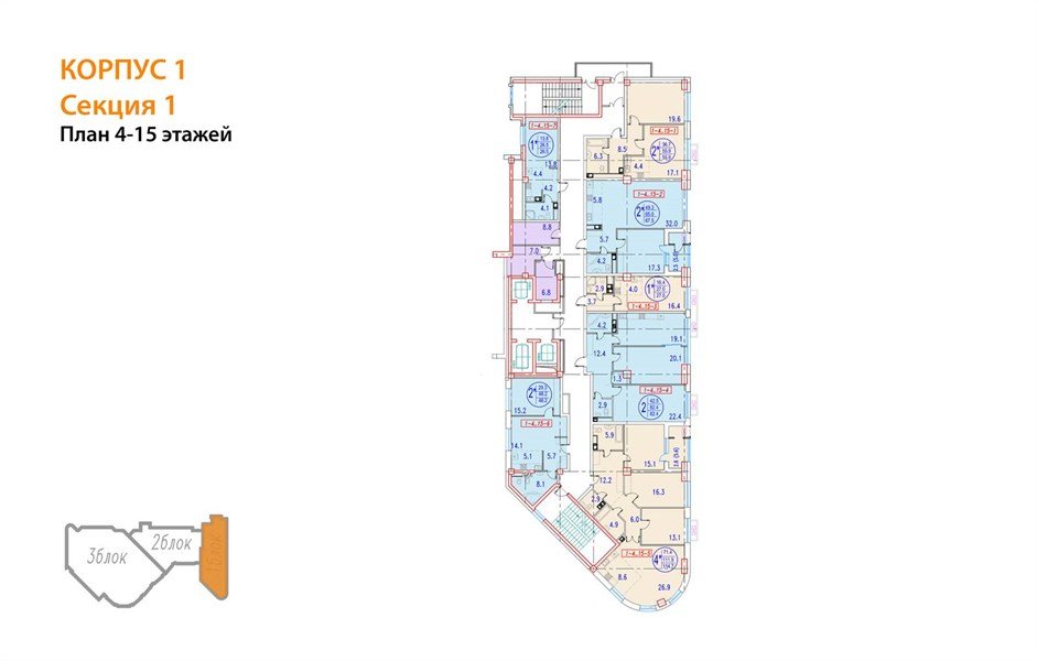 Фото №8: 2-комнатная квартира 82 м² - Краснодар, Прикубанский внутригородской округ, Завод Измерительных Приборов, мкр. жилой комплекс Девелопмент Плаза, ул. имени 40-летия Победы, 33Г