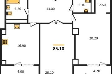 Фото №1: 2-комнатная квартира 85 м² - Краснодар, мкр. жилой комплекс Девелопмент Плаза, ул. имени 40-летия Победы, 33Г