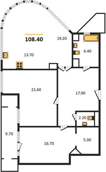 Фото №1: 2-комнатная квартира 108 м² - Краснодар, жилой комплекс Девелопмент Плаза, ул. имени 40-летия Победы, 33Г