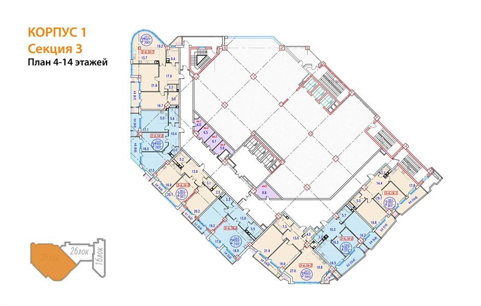 Фото №8: 2-комнатная квартира 108 м² - Краснодар, жилой комплекс Девелопмент Плаза, ул. имени 40-летия Победы, 33Г