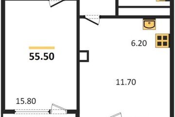Фото №1: 1-комнатная квартира 55 м² - Краснодар, мкр. жилой комплекс Девелопмент Плаза, ул. имени 40-летия Победы, 33Г