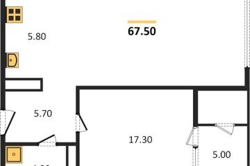 Фото №1: 1-комнатная квартира 67 м² - Краснодар, мкр. жилой комплекс Девелопмент Плаза, ул. имени 40-летия Победы, 33Г