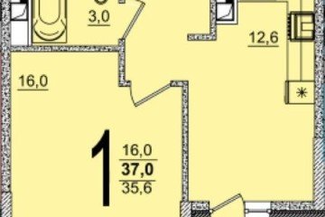 Фото №1: 1-комнатная квартира 37 м² - Краснодар, мкр. жилой комплекс Грани, ул. Западный Обход, 45к2
