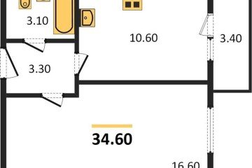 Фото №1: 1-комнатная квартира 34 м² - Новая Адыгея, мкр. жилой комплекс Дарград, ул. Тургеневское шоссе, 33/2к23