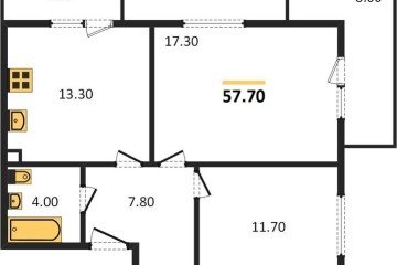 Фото №1: 2-комнатная квартира 59 м² - Краснодар, мкр. Прикубанский внутригородской округ, ул. Конгрессная, 41к1