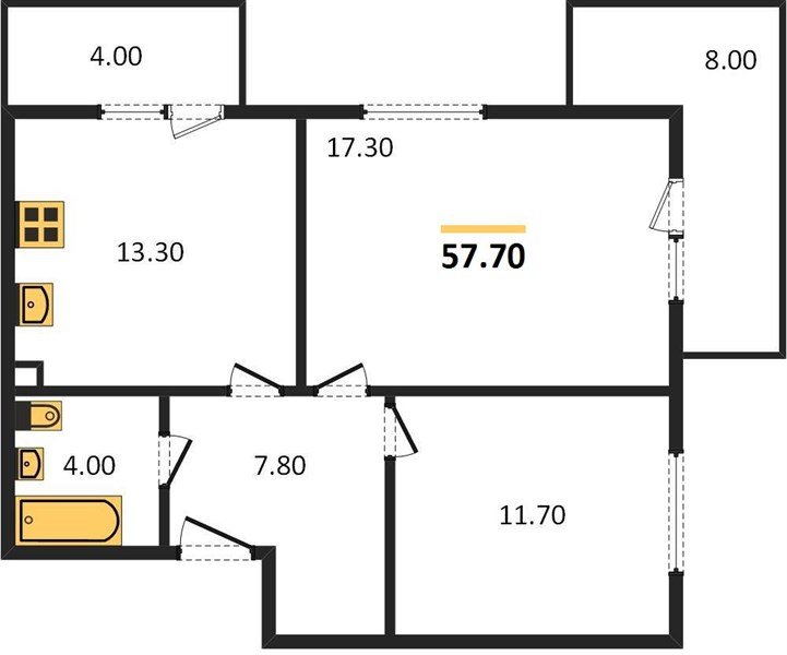 Фото №1: 2-комнатная квартира 59 м² - Краснодар, жилой комплекс Отражение, мкр. Прикубанский внутригородской округ, ул. Конгрессная, 41к1