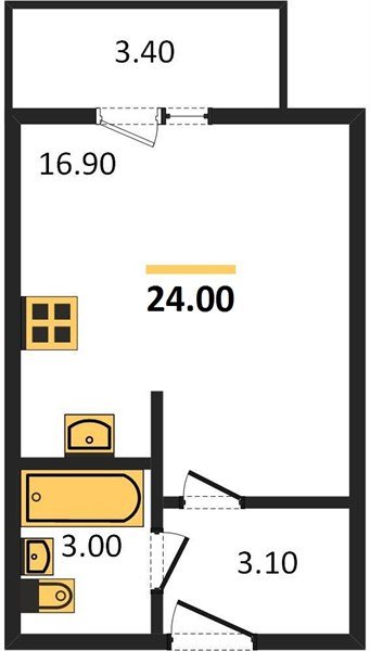 Фото №1: Студия 24 м² - Новая Адыгея, мкр. жилой комплекс Дарград, ул. Тургеневское шоссе, 33/2к33