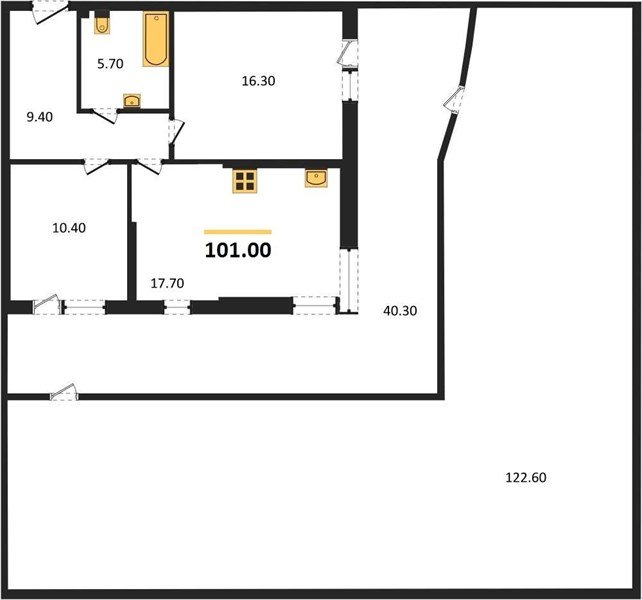 Фото №1: 2-комнатная квартира 101 м² - Краснодар, жилой комплекс Самолёт-4, мкр. Прикубанский внутригородской округ